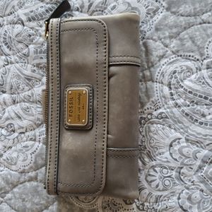 Distressed Gray Fossil Wallet